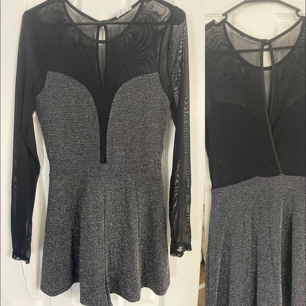 Black and silver Shimmer Romper
